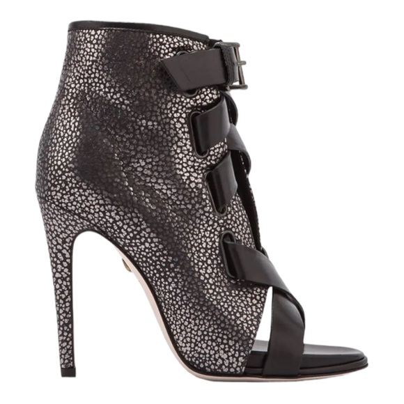 💕x2HP💕Diane von Furstenberg Radcliff Lace-Up Bootie metallic dark silver - Picture 1 of 14